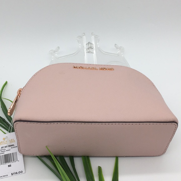 MK Jet Set Travel Vanity Pouch Bag Leather blossom - Picture 4 of 8